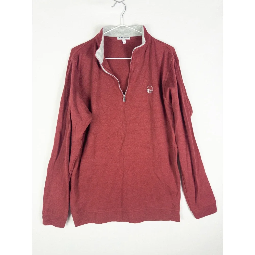 Peter Millar Quarter Zip Pullover Mens M Burgundy Modal Blend Country Club Golf